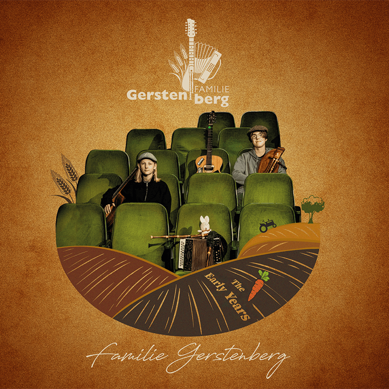 CD Cover und booklet für die handgemachte Musik der Band Familie Gerstenberg, Portada de CD y folleto para la música hecha a mano del grupo Familie Gerstenberg